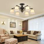 Black Wrought iron dining room chandeliers ceiling lamp (WH-CI-102)