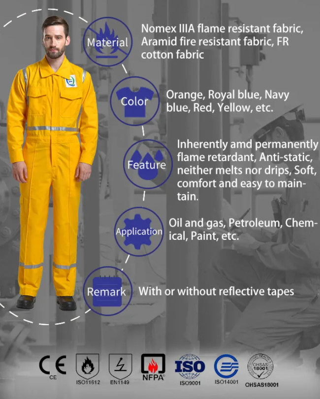 150g 200g Flame Retardant Overalls Conjoined FR Flame Resistant Clothing