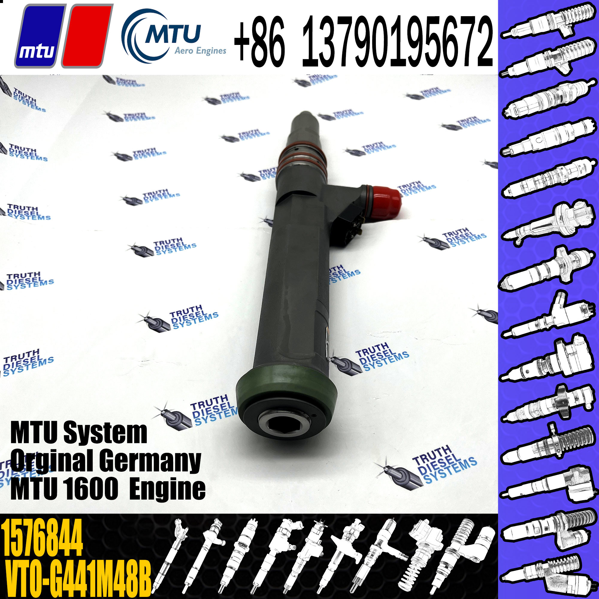 X52407500052 Diesel Fuel Injector 1576844 Diesel Auto Parts VTO-G441M48B