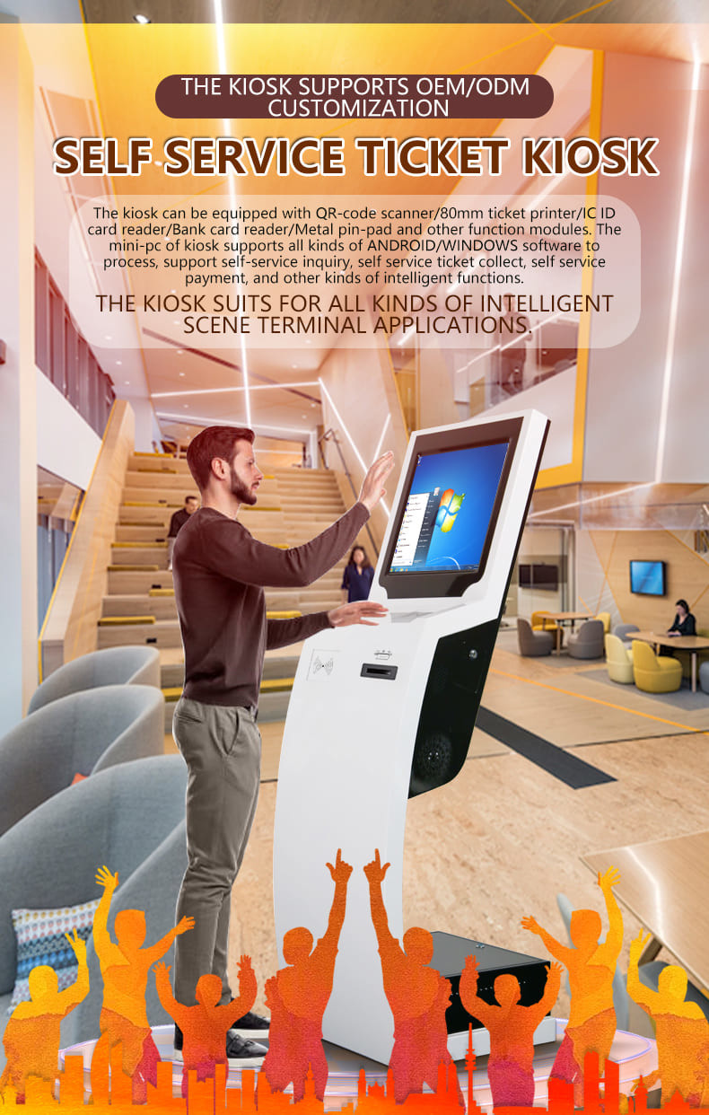 Self Service Queue And Call Terminal Hotel Directional Scan Machine Self Service Terminal