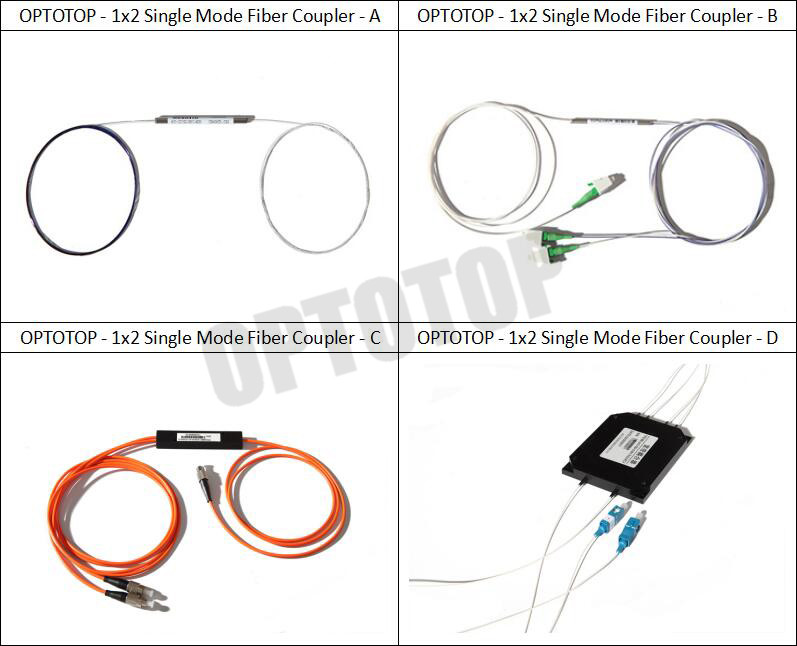 1x2 Single Mode Fiber Coupler 0.25mm No Connector For AM Video Systems