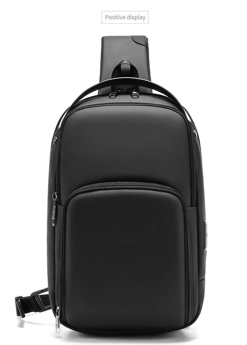 Solid Color Outdoor Travel Mens Sling Bag Multi Pocket Design Easy To Carry