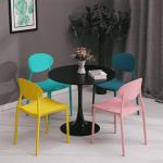 29inch Height Tulip Style Dining Table / Plywood Top Round Black Coffee Table