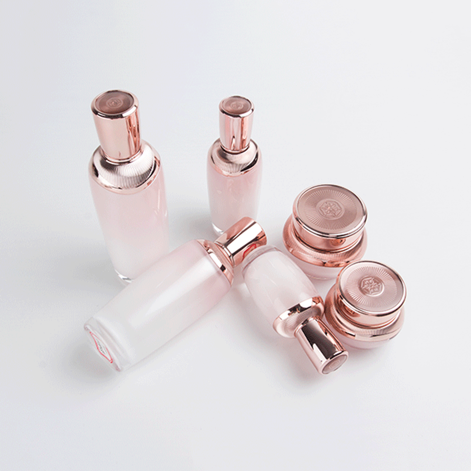 Pink PMMA Acrylic Refillable Pump Bottle With Smooth Cap 100ml