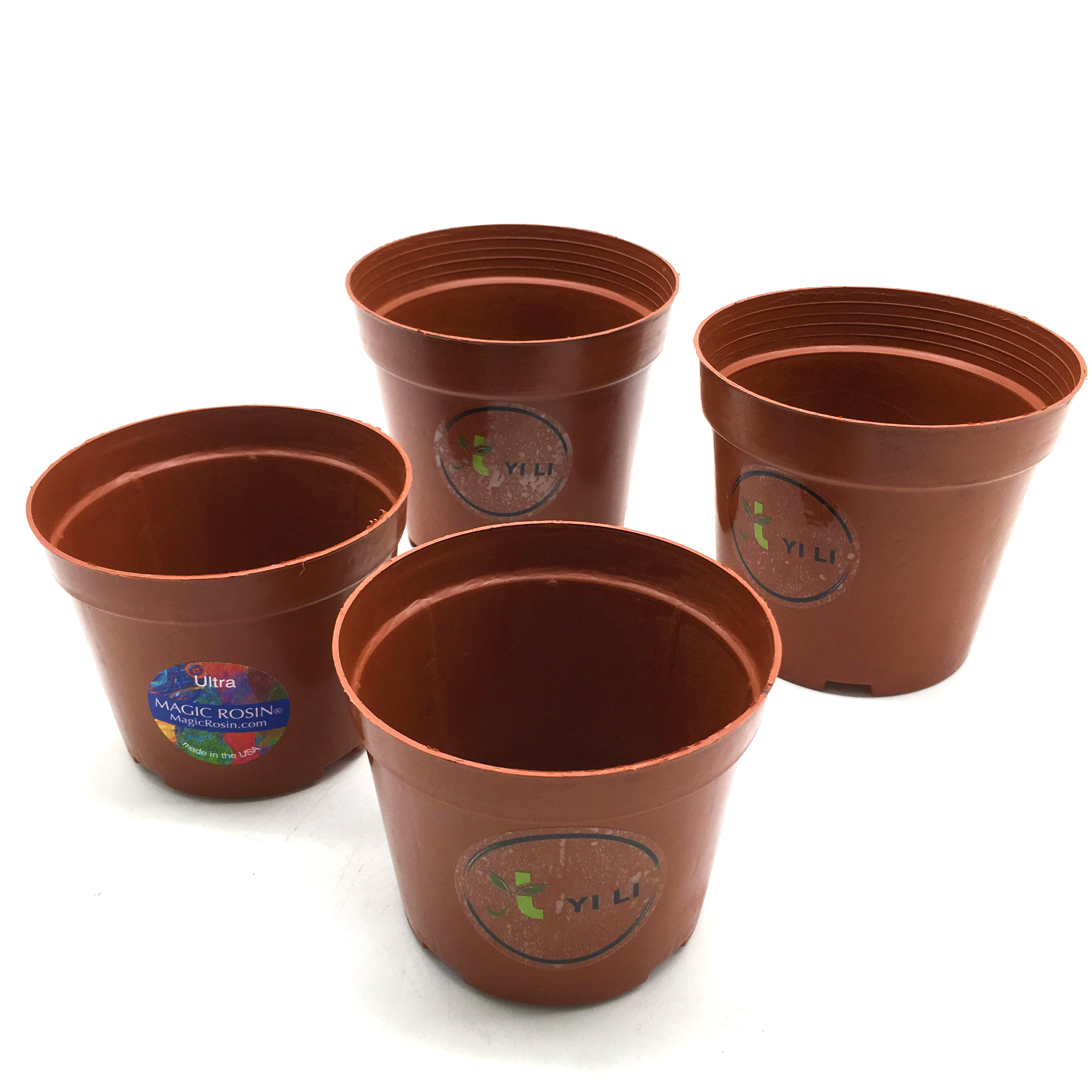 Hydroponics PP Bonsai 85mm Orange Plastic Flower Pots With Label