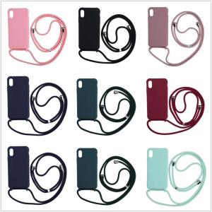 China Liquid Silicone Nylon Rope Strap Shockproof Phone Cases For Iphone 6 7 Pro Max wholesale