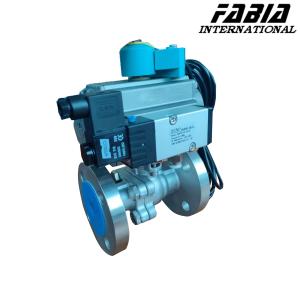 China Flanged Connection Pneumatic 304 Stainless Steel Ball Valve Two Piece wholesale