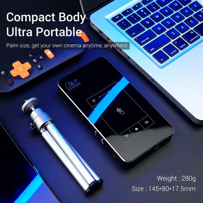 Mini Beamer 4K Portable Projector Video Smart DLP For Home Meeting Class Presentation