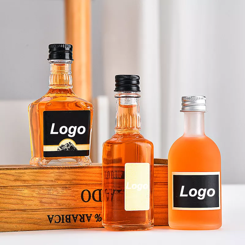 Collar Material 50ml Small Luxury Wine Bottle for Vodka Whisky Customized Design