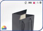Food Grade Medium Paper Gift Bag Matte Black For Beverage Packaging