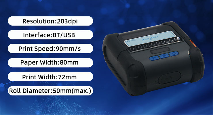 Power Adapter DC9V/1A Handheld Thermal Printer M80 0.96inch OLED Display Customizable