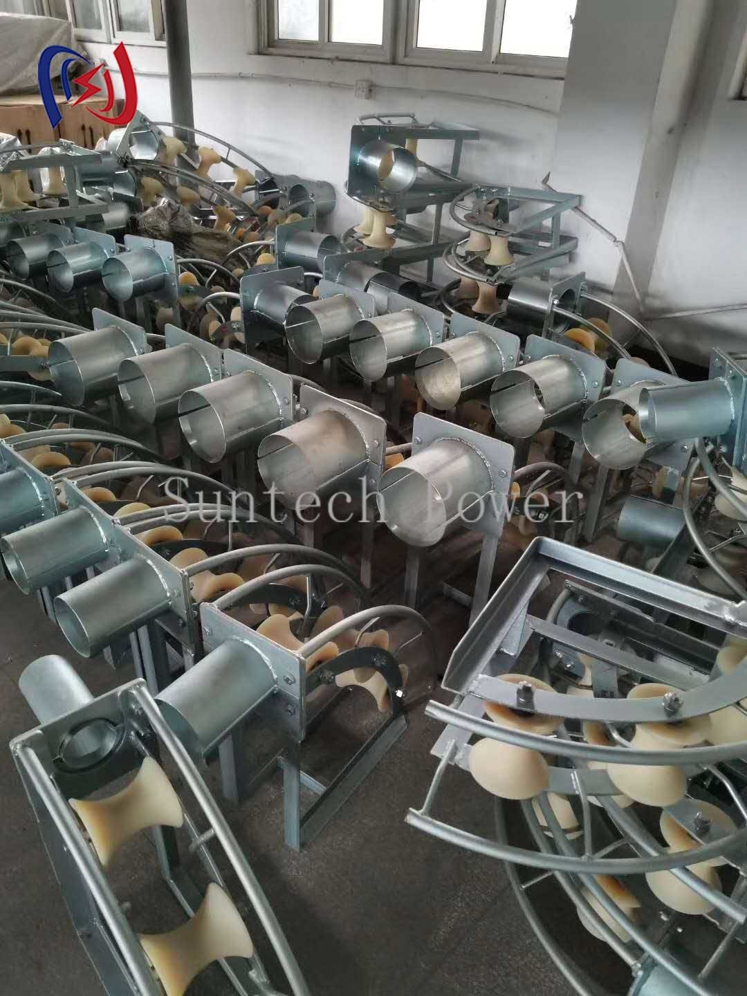 C Series Cable Pulley Roller 80 - 200mm Three Rollers Cable Entrance Protection Roller