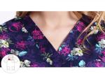 V Neck Printing Scrubs Medical Uniforms , Fancy Pattern Cool Medical T Shirts