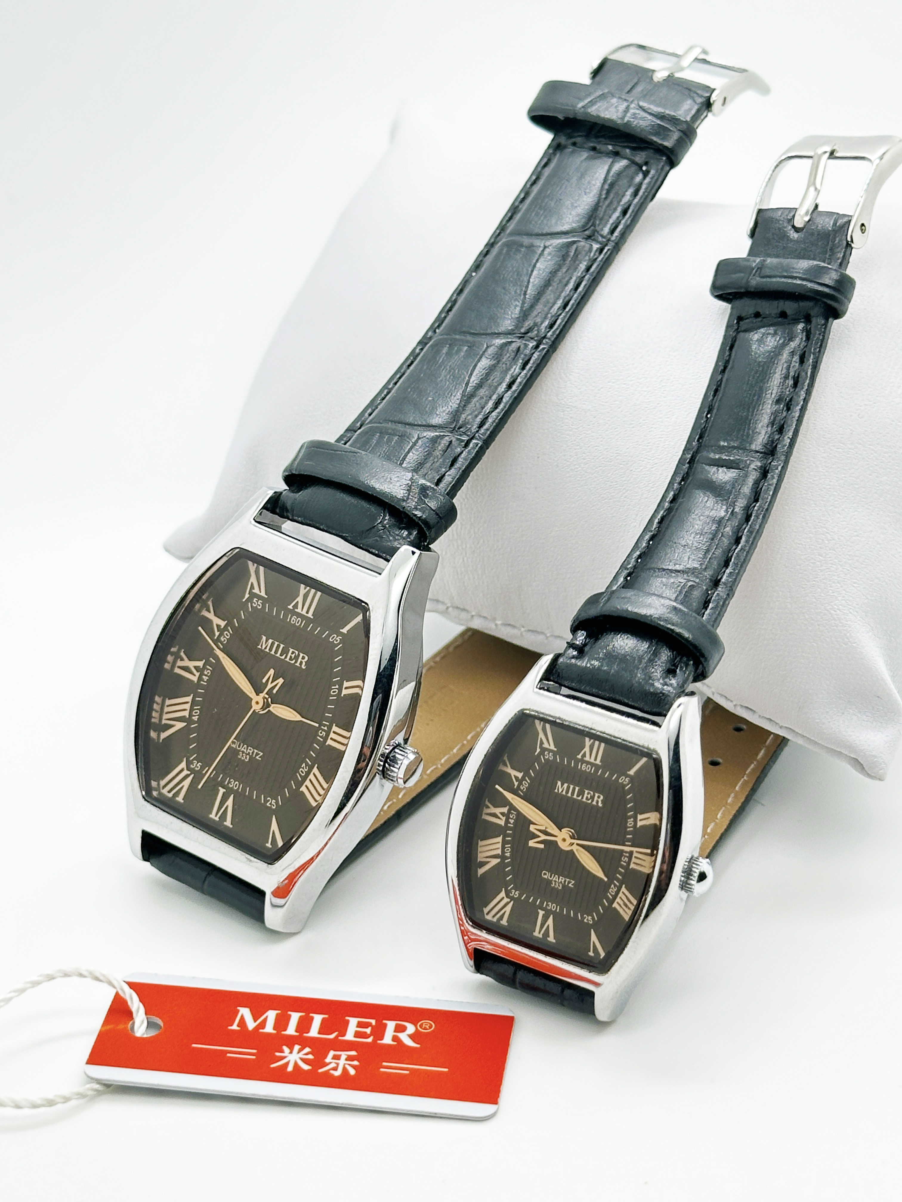 Stainless Steel Oval Dial Luminous Couple Wrist Watch 30m Water Resistant
