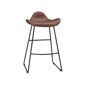 China Leather Kitchen Industrial Bar Stools / Iron Base Industrial Bar Chairs wholesale