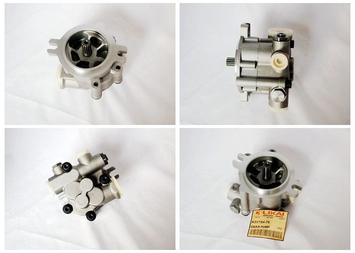 Silver Gear Pump Assembly Excavator Spare Parts Kato SK135 K3V154-78213