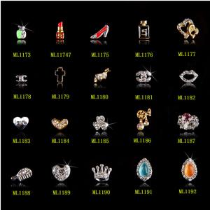 China Hot NEW Wholesale Alloy Jewelry 3D Nail Art Jewelry Nail rhinestones Sticker Supplier Number ML1173-1192 wholesale