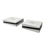 Off White Pendant Ring Packaging Boxes Clamshell PU Jewellery Gift Box