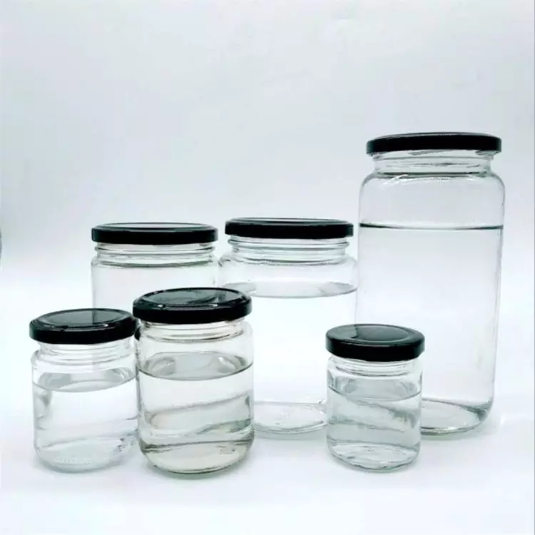 Black Plastic Sealed Wide Mouth 30ml 60ml 90ml 120ml 180ml 250ml 500ml Round Glass Jar