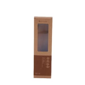 China Printed Brown Kraft Paper Noodle Box With Window Bespoke Packaging wholesale
