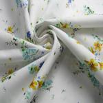 Flower Digital Cotton Printed Spandex Stretch Chiffon Fabric 54*58