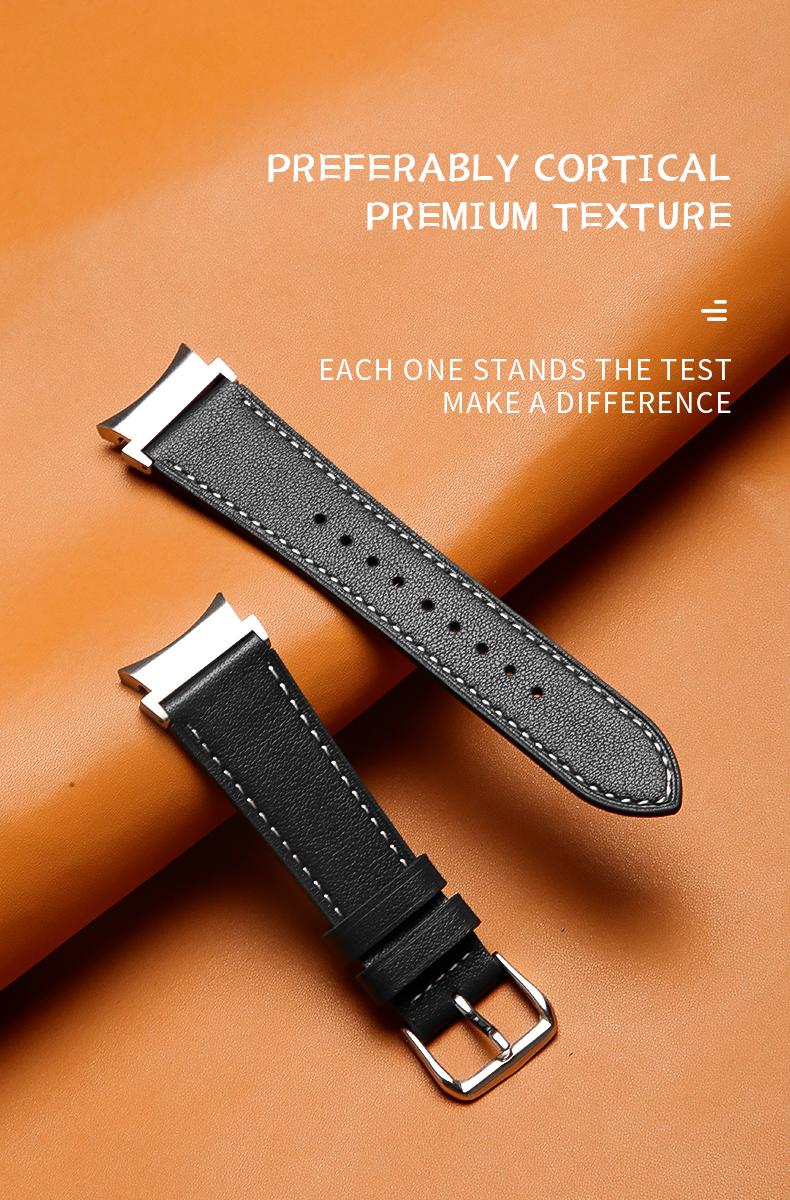 20mm Leather Watch Band for Samsung Galaxy Watch 4 Quick Release Genuine Leather Strap