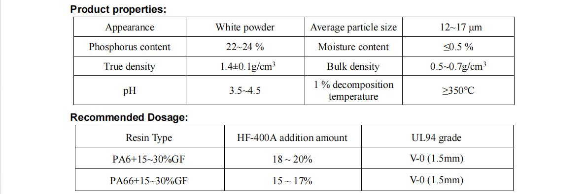 HF-400A Halogen-Free Nylon Flame Retardant For Industrial