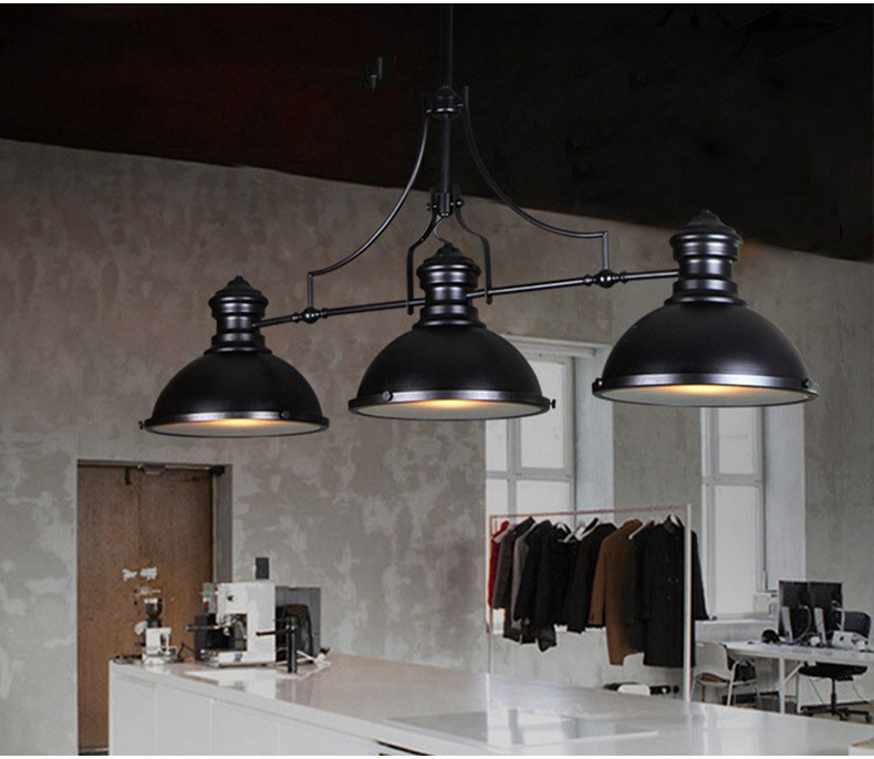 Retro Loft Industrial Style Restaurant Chandelier Bar Simple Bar Villa Project 3 head dining table light(WH-VP-236)