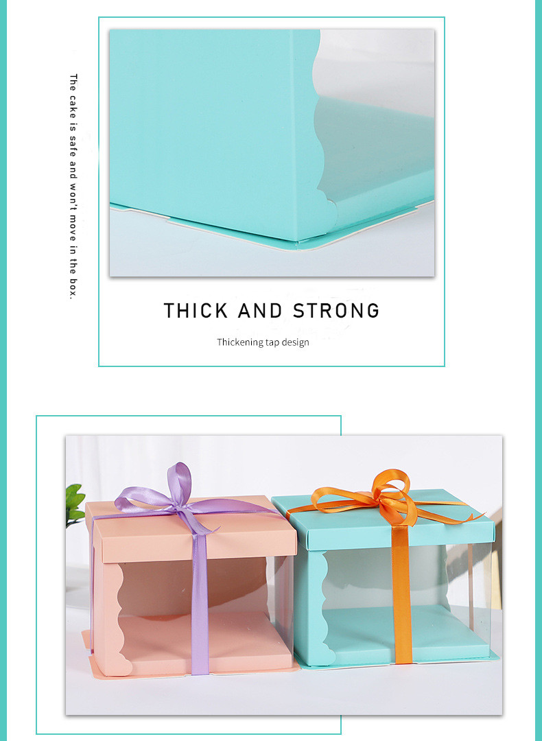 Recycled Birthday Cake Gift Packaging Boxes With Transparent Window