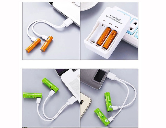 New fashion Portable USB AAA Battery , Ni-MH Rechargeable Battery 450mAh