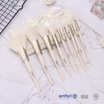 9pcs White Natural Hair Makeup Brush With Cosmetic Bag