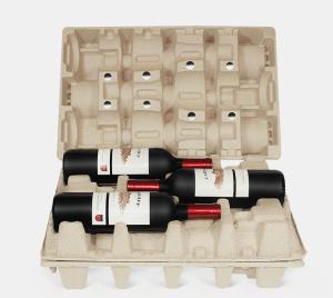 China Moisture Resistant Molded Fiber Pulp Boxes Beverage Carriers Food Trays wholesale