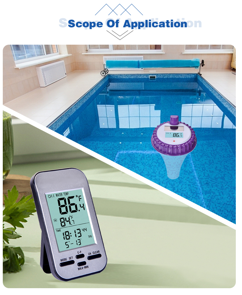 Wireless Solar Floating Water Thermometer For Elderly And Children Supply Voltage 7-15V