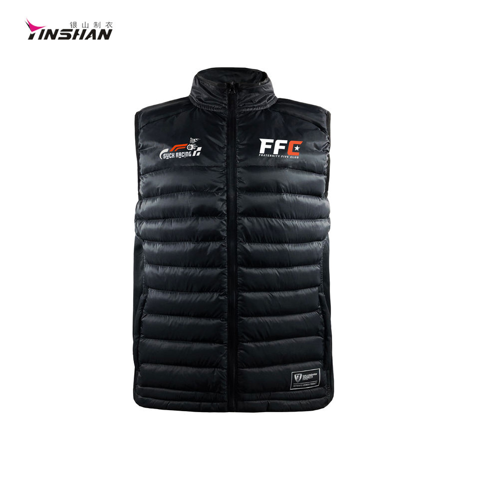 Custom Logo Men's Softshell Zipper Fleece Sports Team Racing Jacket Vest with Pockets