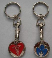 China Custom design brass / aluminum / soft enamel Promotional Metal Keyrings wholesale