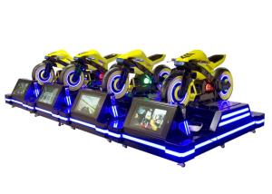 China Black Yellow VR Motorcycle Simulator 24&quot; LED Screen Locked Door Square Tubing wholesale