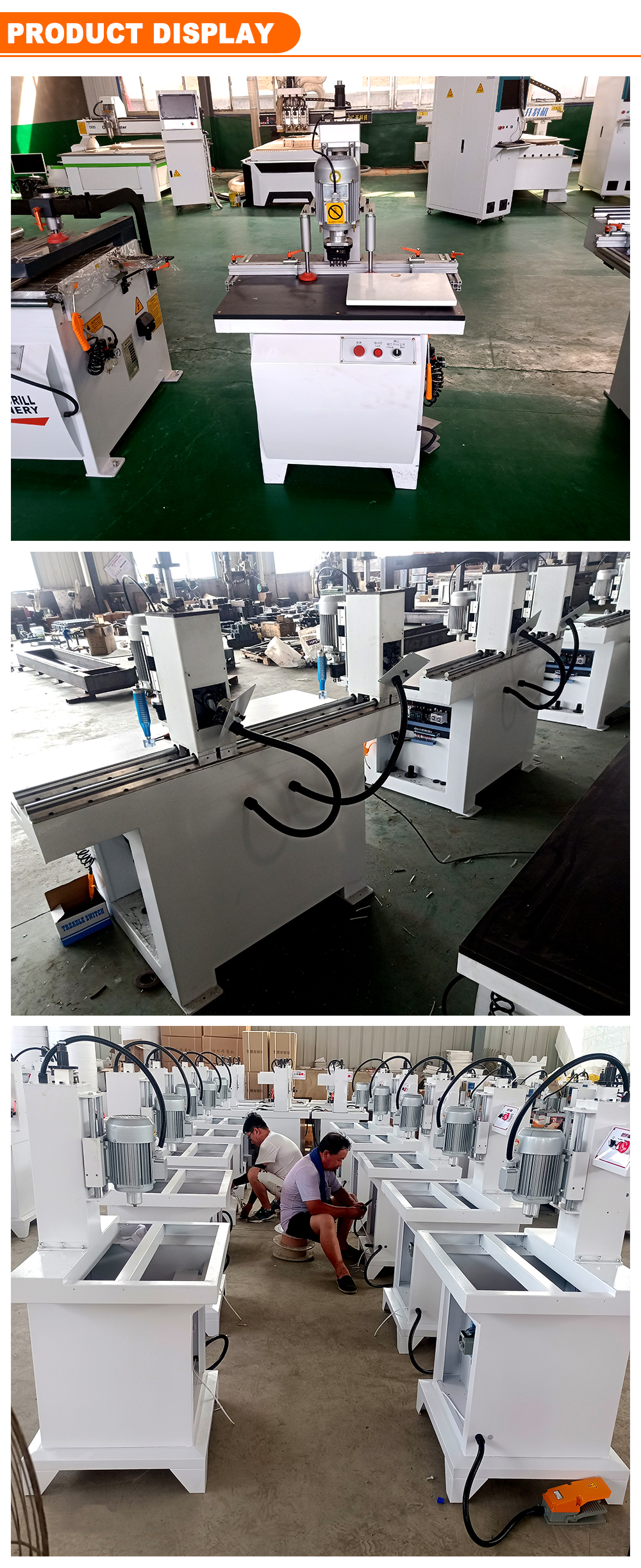 Max. Drilling Diameter 50mm Cabinet Double Two Heads Wooden Door Hinge Boring Machine