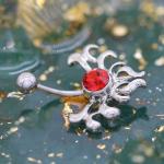 Red Crystals 316 Surgical Steel Body Piercings Jewellery Hypoallergenic