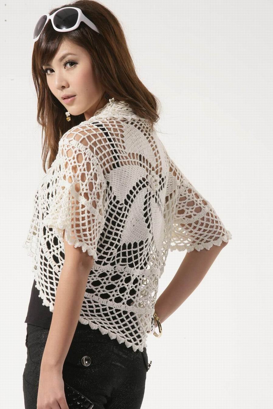 Women Fashion Crochet Shoulder Strapless Knitted Sweater Long Sleeved Embroidery Pullover Women Clothing