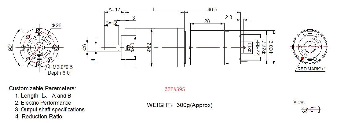 32mm DC Planetary Gear Motor 12v / RS 395 Motor For Precision Instruments