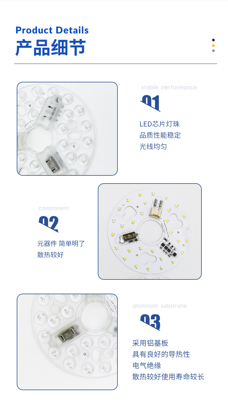 135mm Ceiling Fan Light Replacement AC Led Module 15w AC 110V 120V With ETL FCC CE CB LVD EMC Certificate