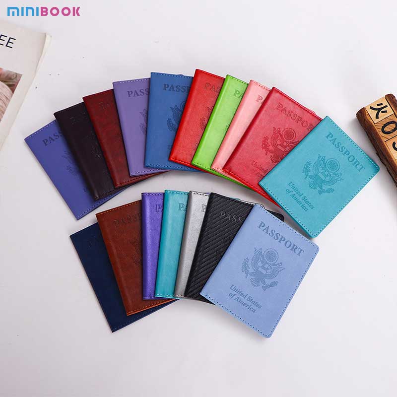 2023 USA Passport Holder Sleeve Custom Logo for Personalized Traveling in PU Leather