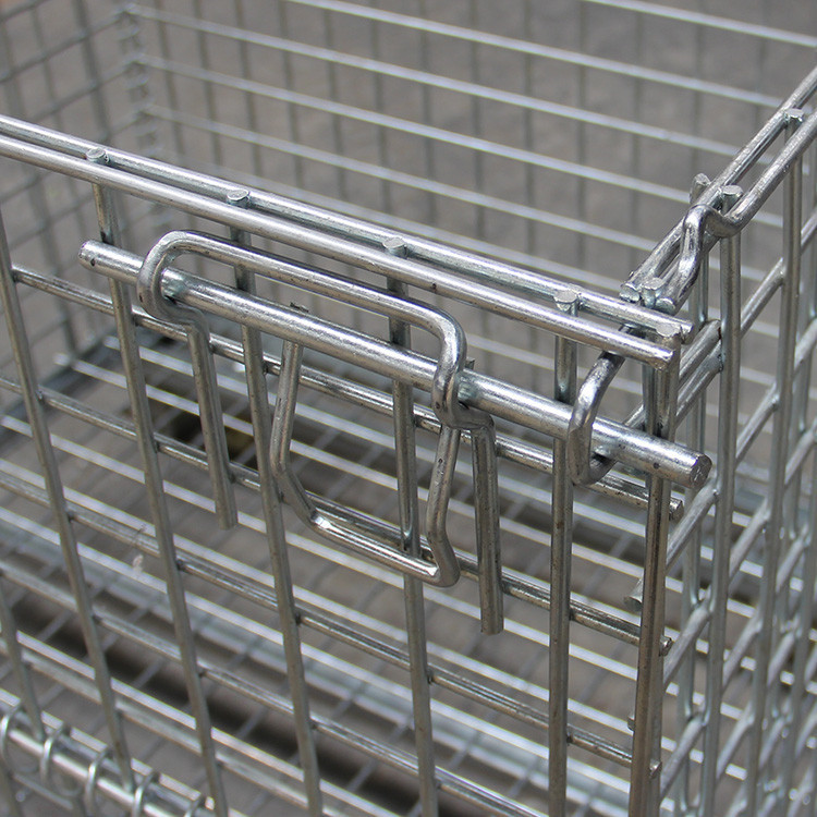 Custom Portable Folding Storage Cage , Mesh Cages For Storage Powder coated