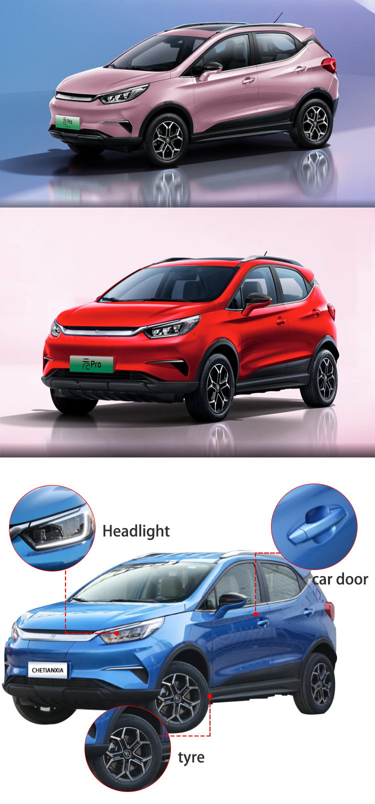 2023 China New Energy Vehicle 4 Wheel SUV Cars Byd Yuan Pro EV Electric Car