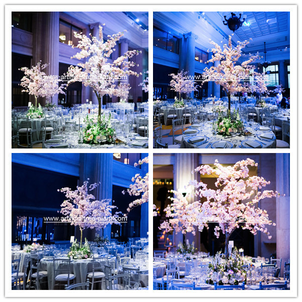 1.5m Height Artificial Pink Blossom Tree / Fake Cherry Flower Wedding Table Tree