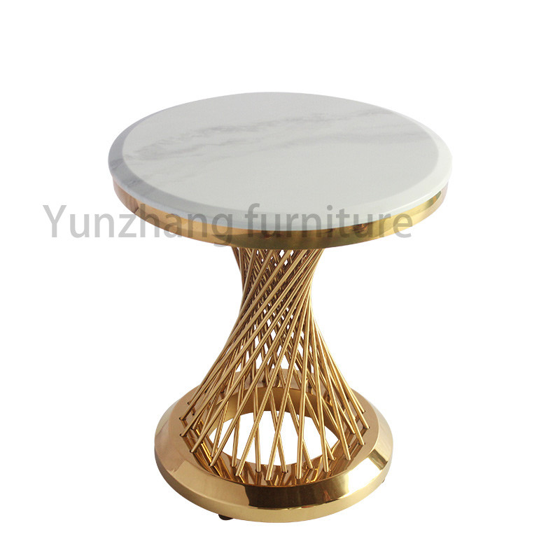 Rotary Steel Pipe Small Waist Design Round Side Table End Table