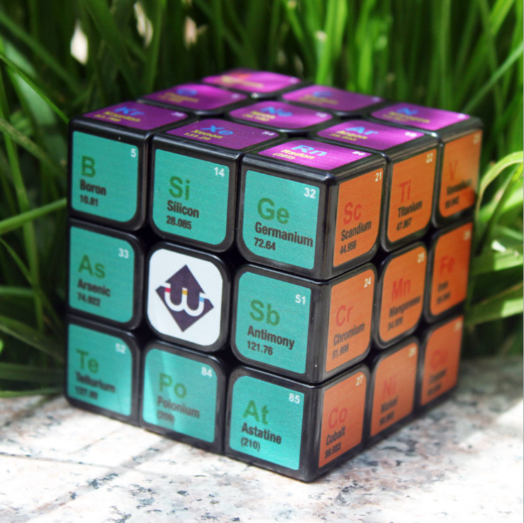 UV Printing Chemistry Magic Cube Puzzle Educational IQ Test Brain Teaser Toys 85g
