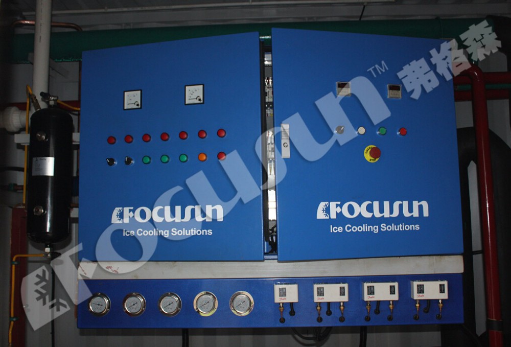 Bitzer Compressor 12000 KG Direct Refrigeration 40 HQ Containerized Block Ice Machine