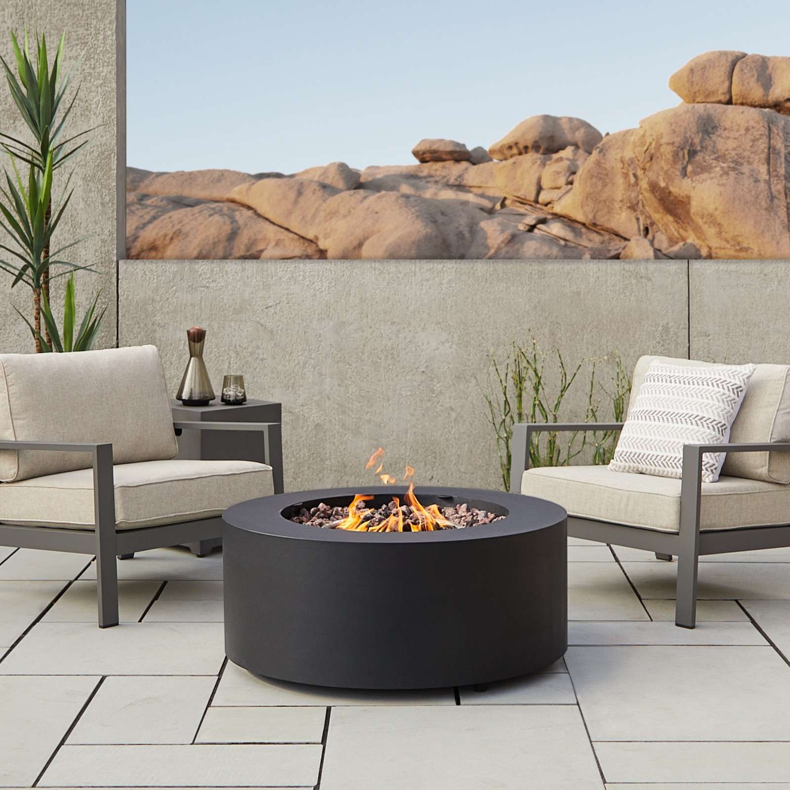 Outdoor Propane Gas Fire Pit Table with 36"L x 36"W x 15"H Size and Smokeless Design
