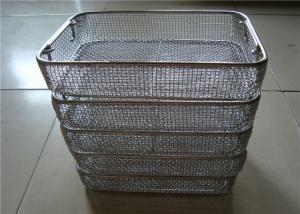 China Sterilisation DIN Stainless Steel Wire Basket Tray For Medical Or Shopping wholesale